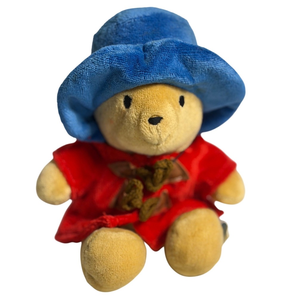 VTG Paddington Bear Plush Toy Red Blue Eden Toys Stuffed Animal Collectible 7"